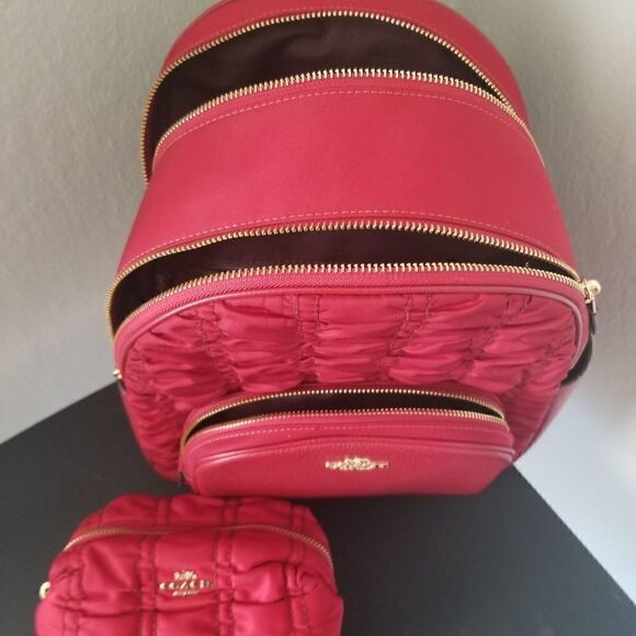 Coach Court Backpack and Cosmetic Bag Set